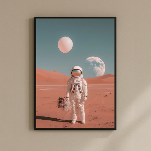 Gravity Bouquet – Astronaut with Balloon and Flowers