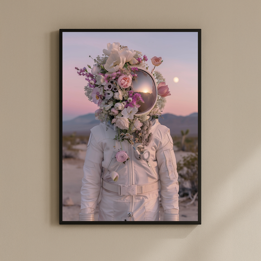 Celestial Bloom – Astronaut with Full Floral Helmet