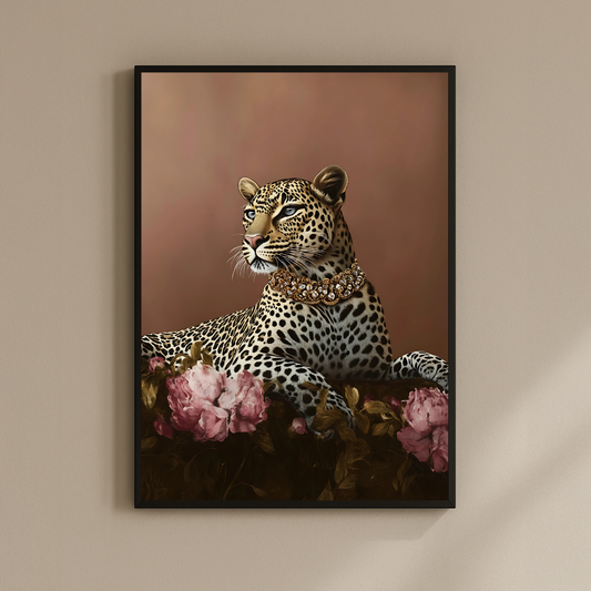 Golden Gaze – Affiche murale léopard | Impression animalière de luxe